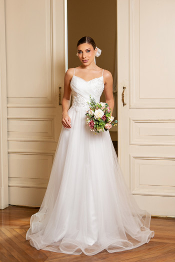 VESTIDO BORDADO VALENTINA NOIVINHAS - BRANCO