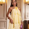 VESTIDO DE FESTA ANTONELLA FRENTE ÚNICA - AMARELO
