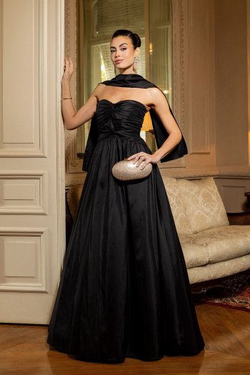 VESTIDO DE FESTA CAMILLE TAFETÁ CHOKER - VERDE MENTA