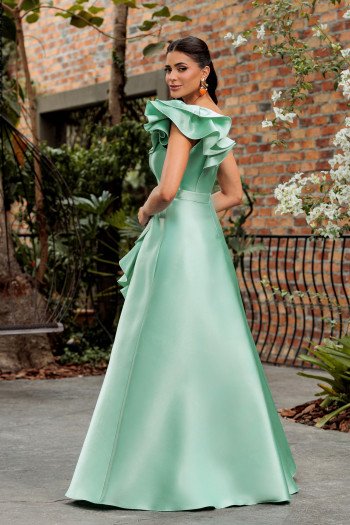 VESTIDO DE FESTA ANTONELLA ZIBELINE - VERDE MENTA