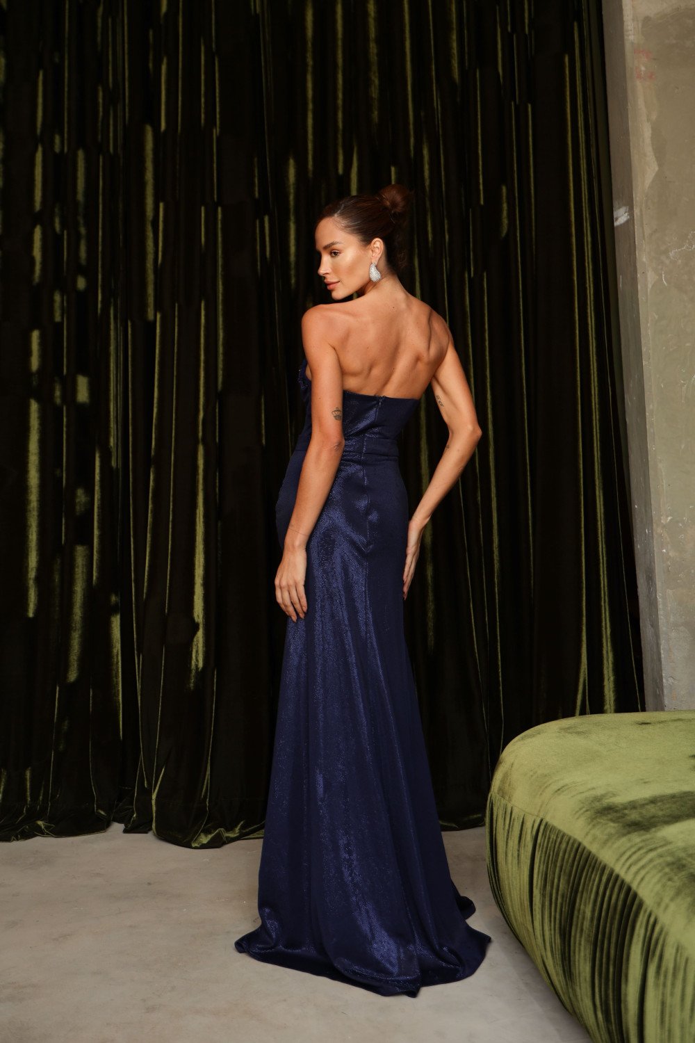 VESTIDO DE FESTA DIAMOND T.Q.C. - AZUL MARINHO