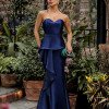 VESTIDO GLAM DECOTE CORAÇÃO ZIBELINE T.Q.C - AZUL MARINHO