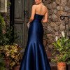 VESTIDO GLAM DECOTE CORAÇÃO ZIBELINE T.Q.C - AZUL MARINHO