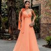 VESTIDO DE FESTA ORQUIDEA CREPE MUSSELINE - LARANJA