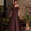VESTIDO DE FESTA ORQUIDEA CREPE MUSSELINE - MARROM