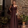 VESTIDO DE FESTA ORQUIDEA CREPE MUSSELINE - MARROM