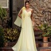 VESTIDO DE FESTA ORQUIDEA CREPE MUSSELINE - AMARELO