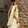 VESTIDO DE FESTA ORQUIDEA CREPE MUSSELINE - AMARELO