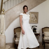 VESTIDO HILDA MIDI DETALHE FLOR - OFF WHITE