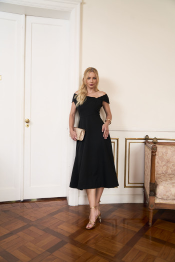 VESTIDO ANTÔNIA MIDI - PRETO