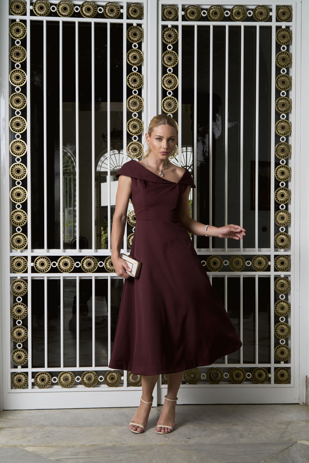 VESTIDO ANTÔNIA MIDI - VINHO