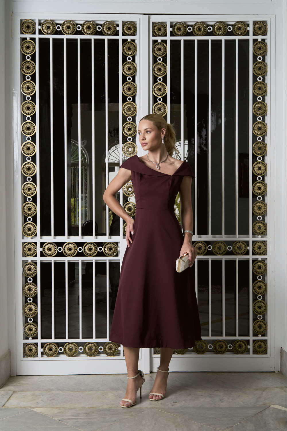 VESTIDO ANTÔNIA MIDI - VINHO