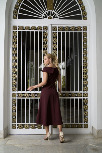 VESTIDO ANTÔNIA MIDI - VINHO