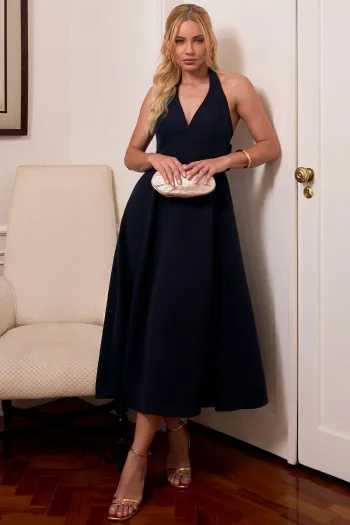 VESTIDO FILOMENA MIDI - AZUL MARINHO