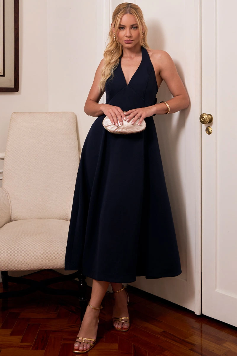 VESTIDO FILOMENA MIDI - AZUL MARINHO