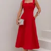 VESTIDO FRANCISCA MIDI ALÇA LARGA - VERMELHO