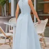 VESTIDO ELIZA LONGO MILANO - AZUL CLARO