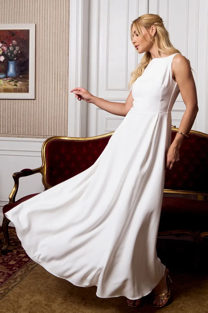 VESTIDO ELIZA LONGO MILANO NOIVINHAS - OFF WHITE