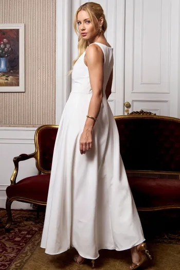 VESTIDO ELIZA LONGO MILANO NOIVINHAS - OFF WHITE