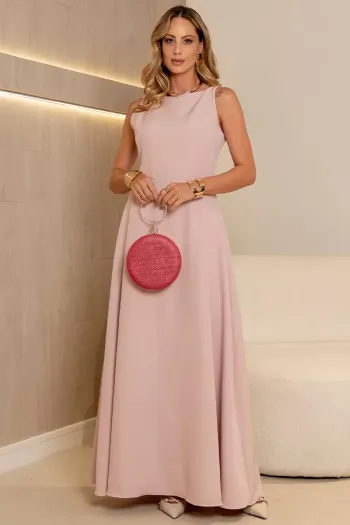 VESTIDO ELIZA LONGO MILANO - AZUL CLARO