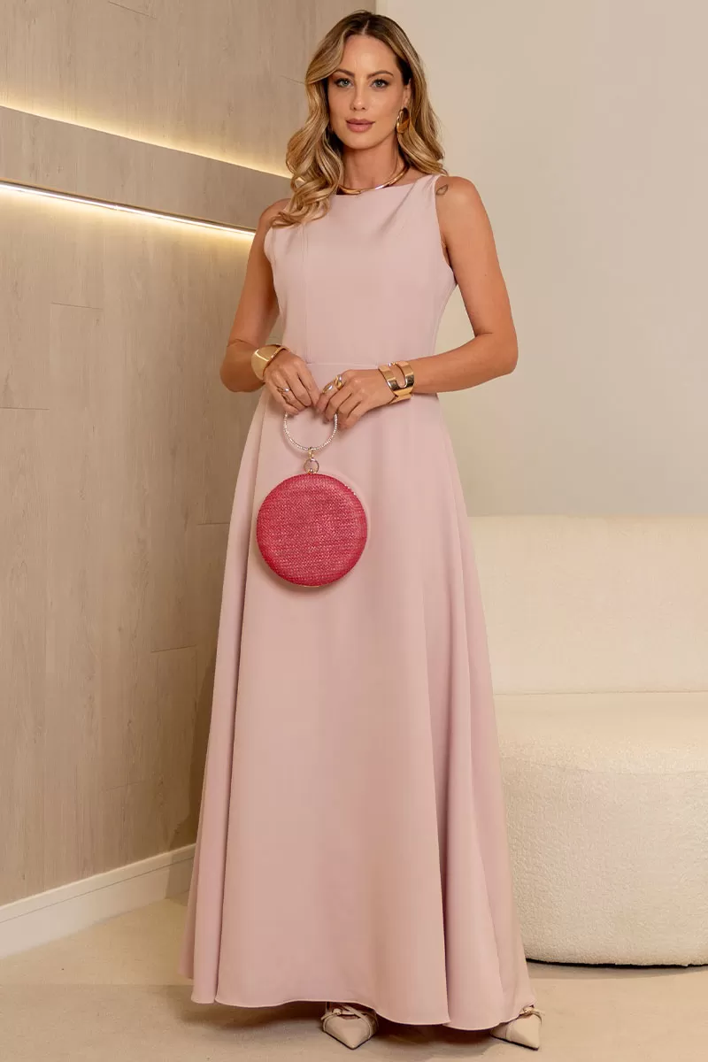 VESTIDO ELIZA LONGO MILANO - AZUL CLARO