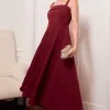 VESTIDO TEODORA COM ALÇA E BOLSOS - VINHO
