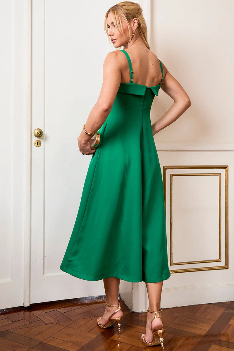 VESTIDO TEODORA COM ALÇA E BOLSOS - VERDE