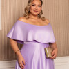 VESTIDO DE FESTA PAULA CREPE ACETINADO PLUS SIZE - LAVANDA