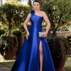VESTIDO DE FESTA PALOMA ZIBELINE UM OMBRO - AZUL ROYAL