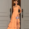 VESTIDO DE FESTA HOLANDA UM OMBRO SAIA CAMADAS - LARANJA