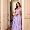 VESTIDO DE FESTA LIZ OMBRO A OMBRO - LAVANDA