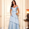 VESTIDO DE FESTA LIZ OMBRO A OMBRO - AZUL SERENITY