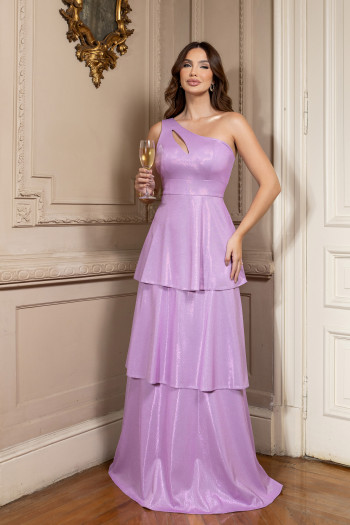 VESTIDO LUXUS DIAMOND UM OMBRO - LAVANDA