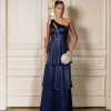 VESTIDO LUXUS DIAMOND UM OMBRO - AZUL MARINHO