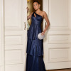 VESTIDO LUXUS DIAMOND UM OMBRO - AZUL MARINHO