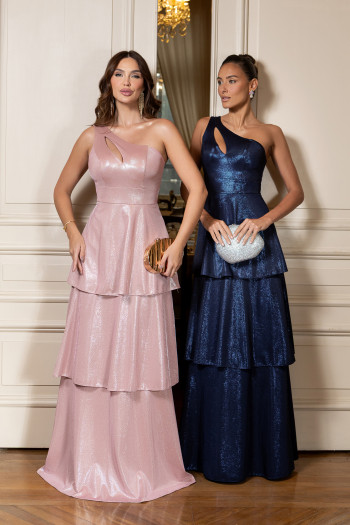 VESTIDO LUXUS DIAMOND UM OMBRO - ROSÉ