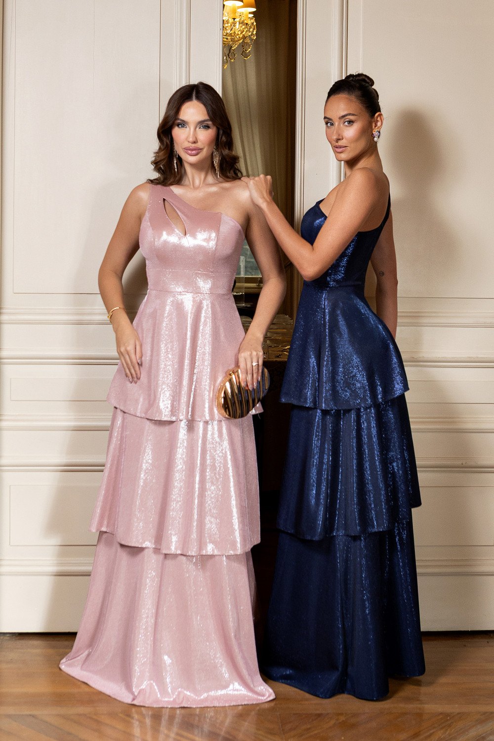 VESTIDO LUXUS DIAMOND UM OMBRO - ROSÉ