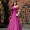 VESTIDO DE FESTA ORQUIDEA CREPE MUSSELINE - FÚCSIA