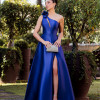 VESTIDO DE FESTA PALOMA ZIBELINE UM OMBRO - AZUL ROYAL