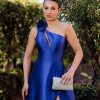 VESTIDO DE FESTA PALOMA ZIBELINE UM OMBRO - AZUL ROYAL