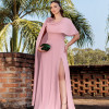 VESTIDO DE FESTA LONGO GARDEN DETALHE CAPA - ROSÉ