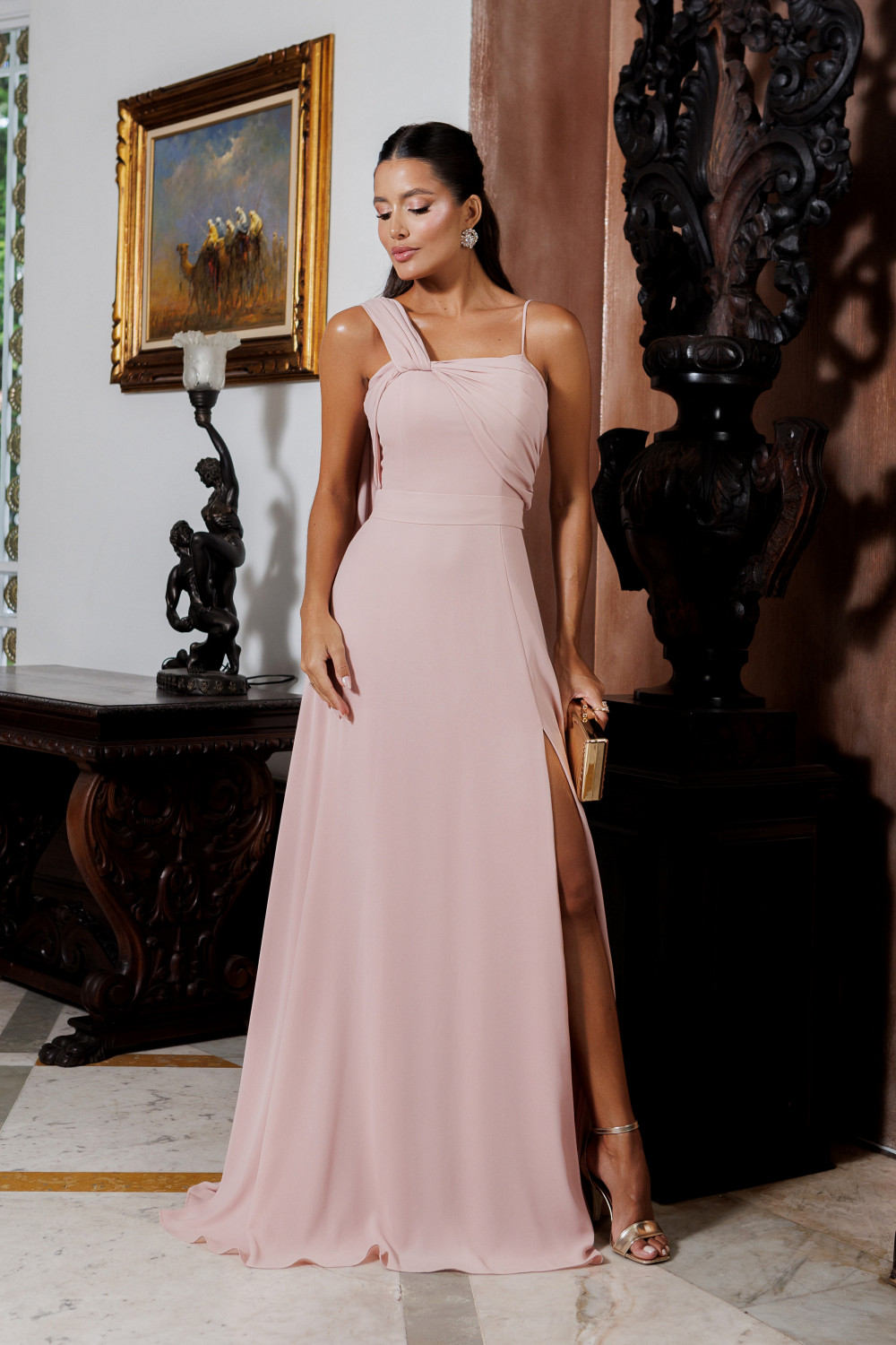 VESTIDO DE FESTA KIM ALÇA MULTIFORMAS - ROSÉ