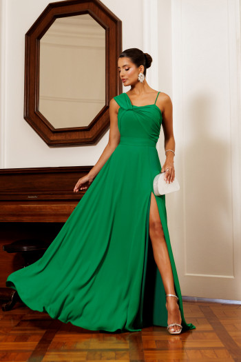 VESTIDO DE FESTA KIM ALÇA MULTIFORMAS - VERDE ESMERALDA