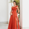 VESTIDO LONDRES ZIBELINE GLOW LAÇO OMBRO - TERRACOTA