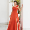 VESTIDO LONDRES ZIBELINE GLOW LAÇO OMBRO - TERRACOTA