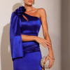 VESTIDO DE FESTA LOS ANGELES CREPE ACETINADO - AZUL ROYAL