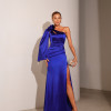 VESTIDO DE FESTA LOS ANGELES CREPE ACETINADO - AZUL ROYAL
