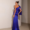 VESTIDO DE FESTA LOS ANGELES CREPE ACETINADO - AZUL ROYAL