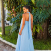 VESTIDO VALENTINA CREPE MUSSELINE - AZUL SERENITY