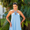 VESTIDO VALENTINA CREPE MUSSELINE - AZUL SERENITY